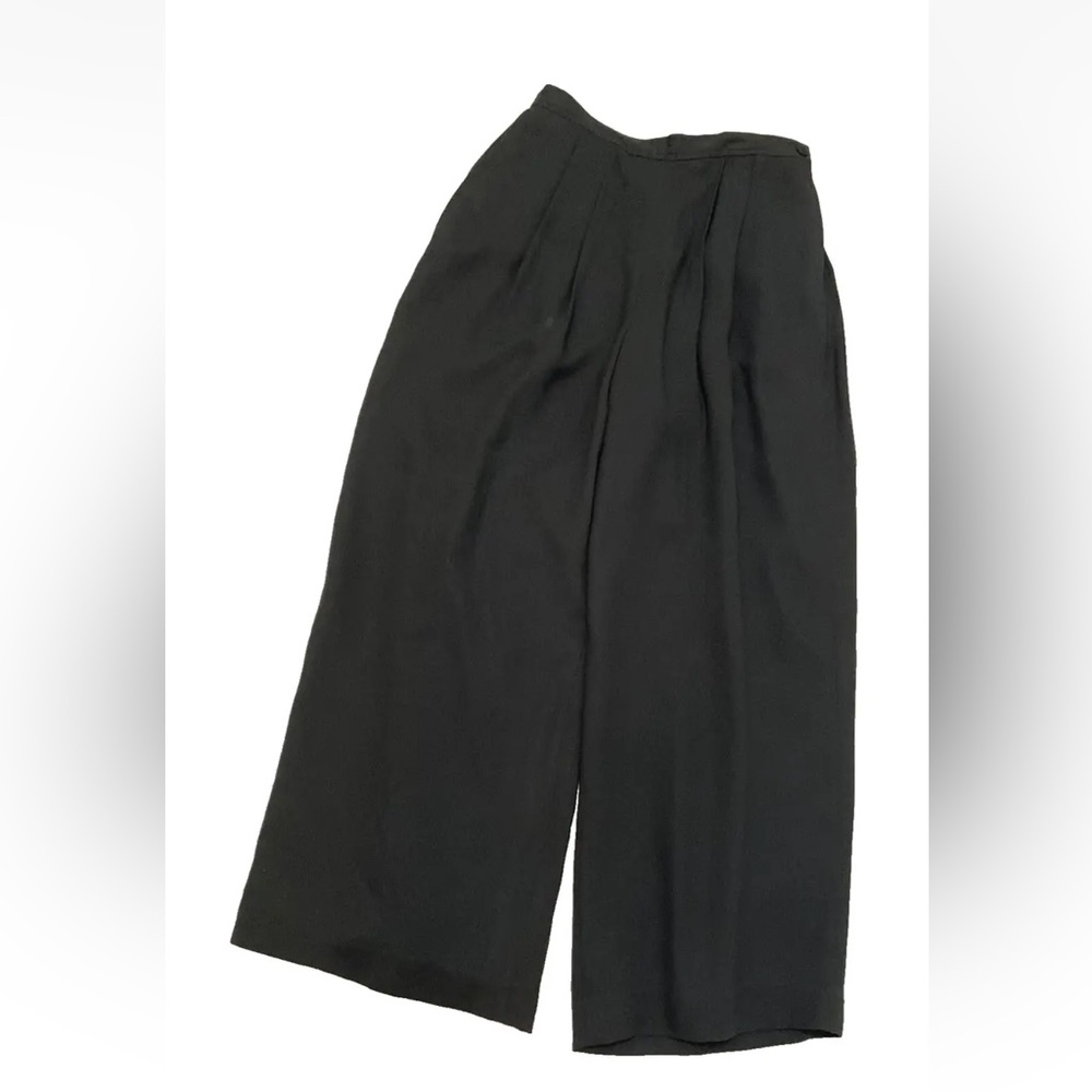 Vintage Bechamel Women Black Lined Dress Career Pants 12 Elastic in back Waist